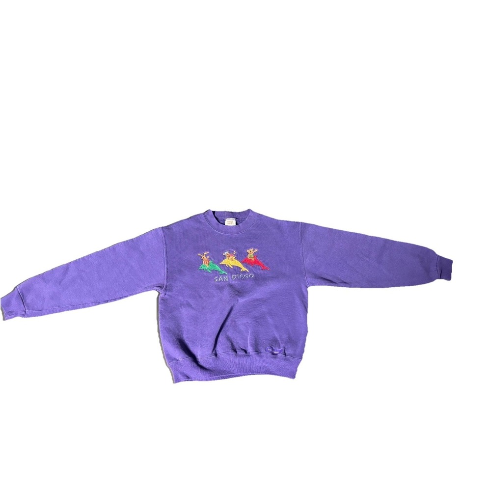 Y2K Crazy‎ Shirts Hawaii Sweatshirt Kids Medium Purple  San Diego